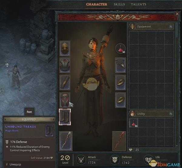 《暗黑破坏神4》演示界面中的细节分析