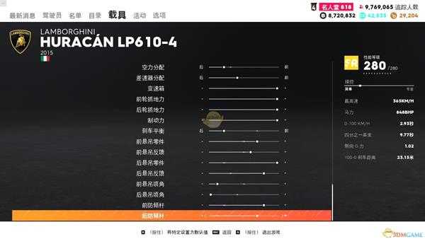 《飙酷车神2》兰博基尼LP610-4走线风格调校指南