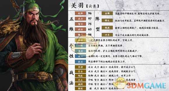 《三国志14》武将简易排名 六神武将分享