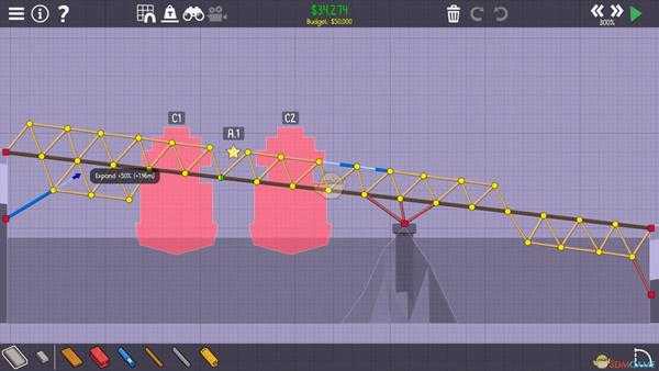 《桥梁建筑师2》血红冲沟斜度吊桥攻略