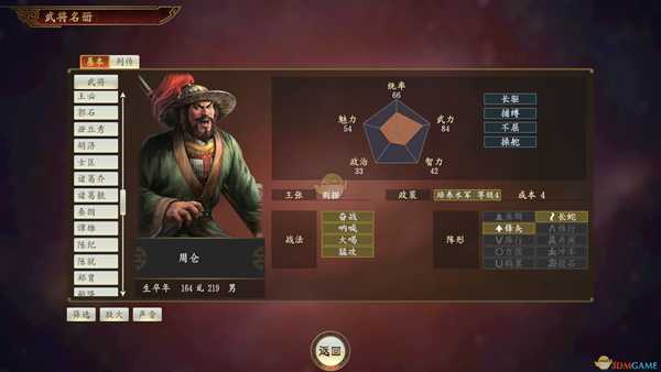 《三国志14》周仓武将点评