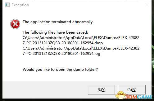 ELEX游戏弹出Exception解决方法