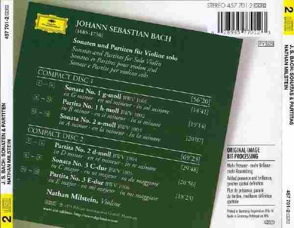 【古典音乐】米尔斯坦《巴赫-无伴奏小提琴奏鸣曲与组曲》2CD.1998[FLAC+CUE/整轨]