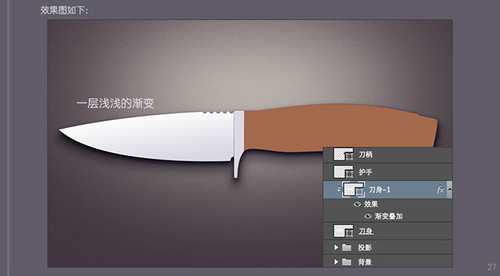 PS 30分钟拟物图标速成记:一把逼真的匕首